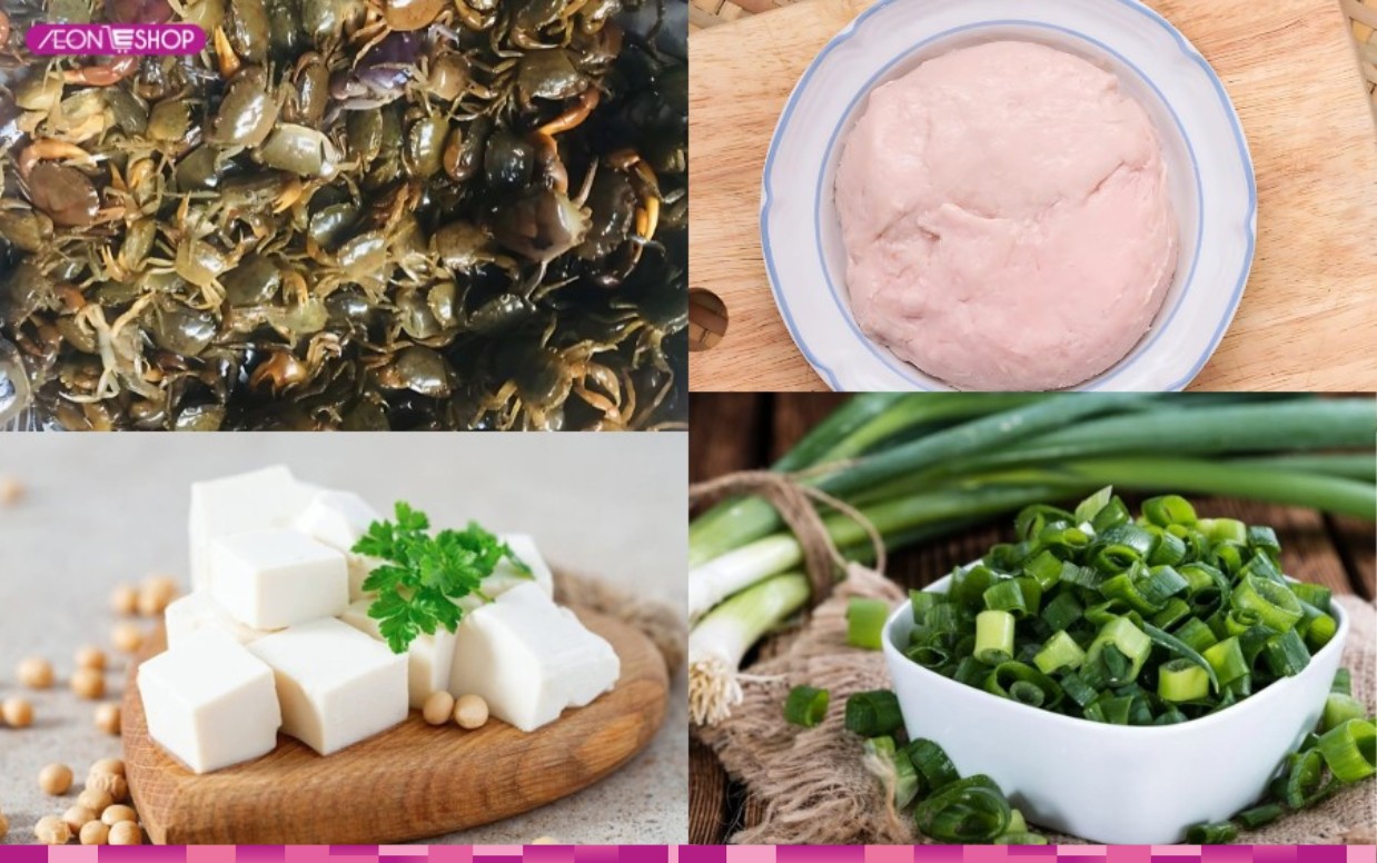 Nguyên liệu nấu bún riêu cua đồng