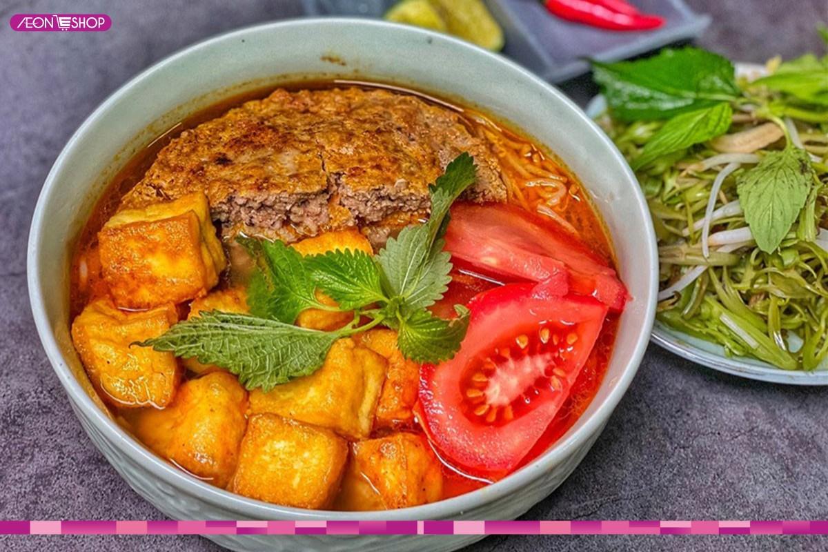 Thành phẩm tô bún riêu cua thơm ngon