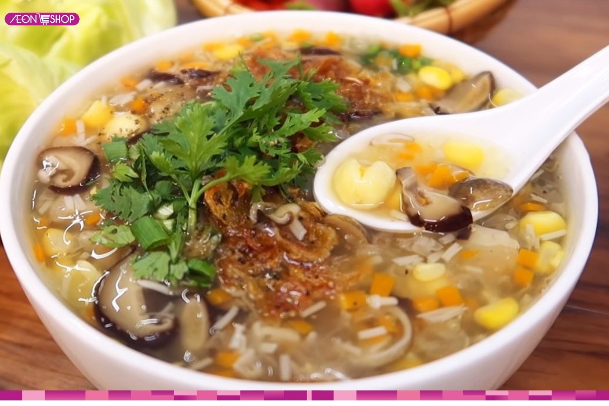 Cách nấu súp cua nấm đông cô