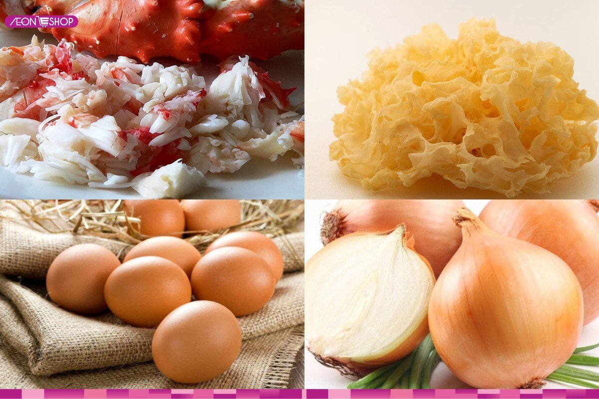 Nguyên liệu nấu súp cua nấm tuyết