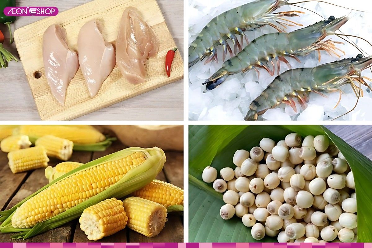 Sơ chế nguyên liệu nấu súp gà thập cẩm