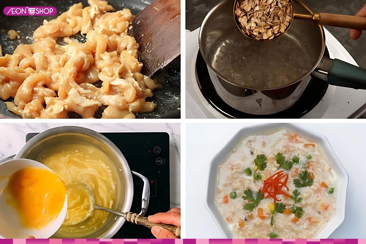 Cách nấu súp gà yến mạch