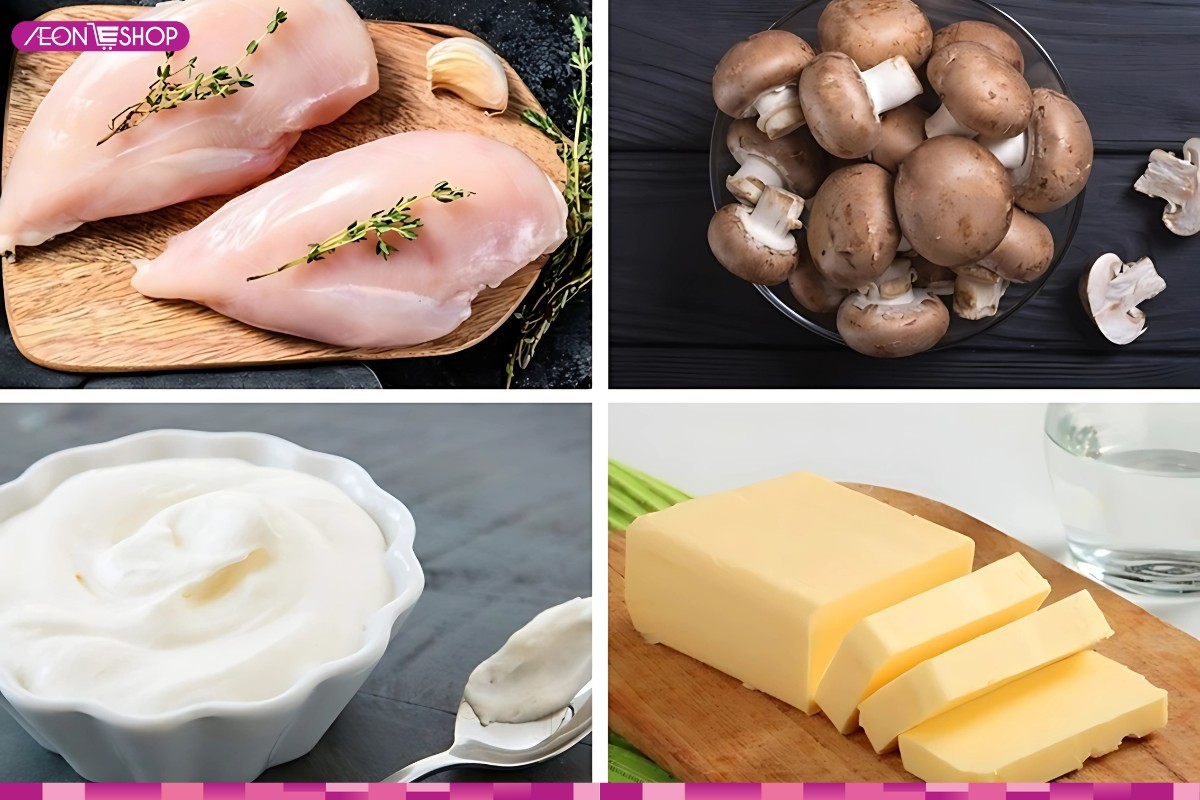 Nguyên liệu nấu súp gà kem