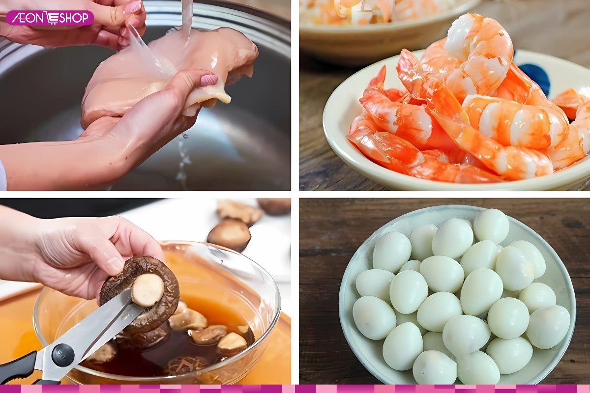 Sơ chế nguyên liệu nấu súp gà thập cẩm