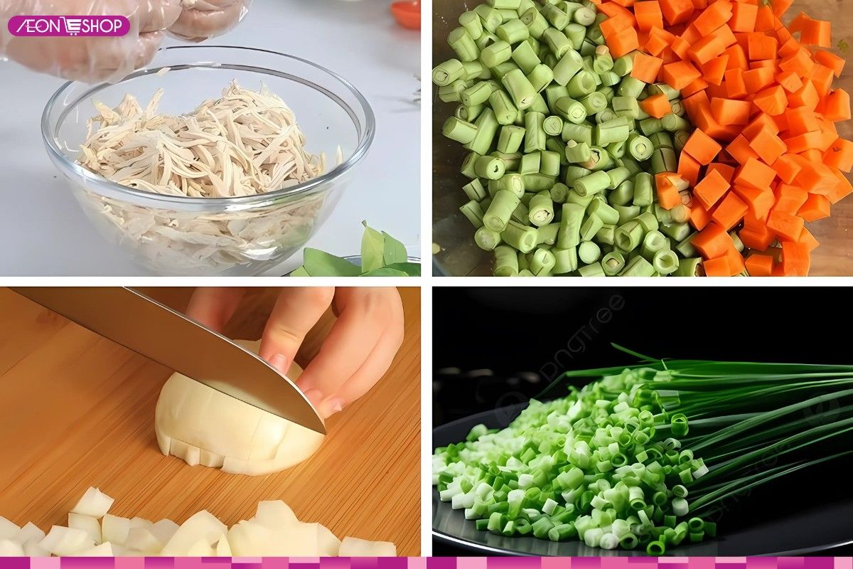 Sơ chế nguyên liệu nấu súp gà rau củ