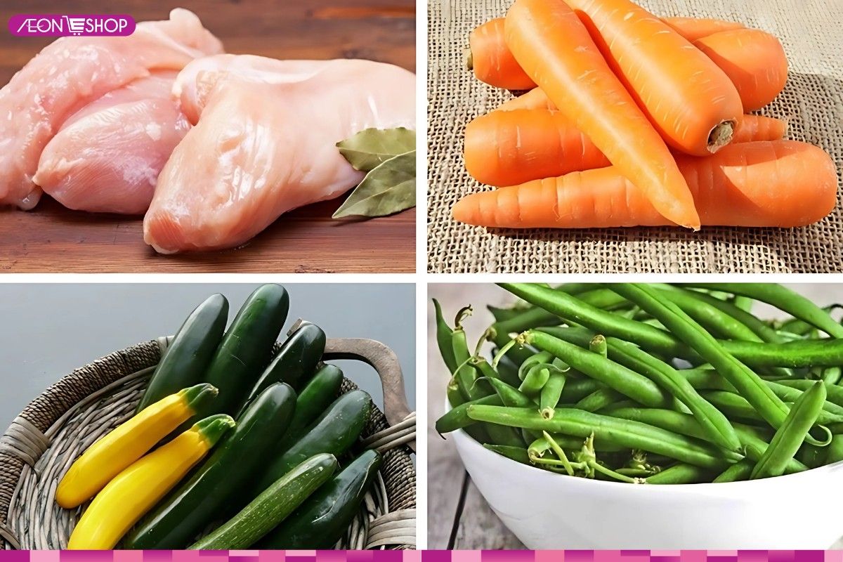 Nguyên liệu nấu súp gà rau củ