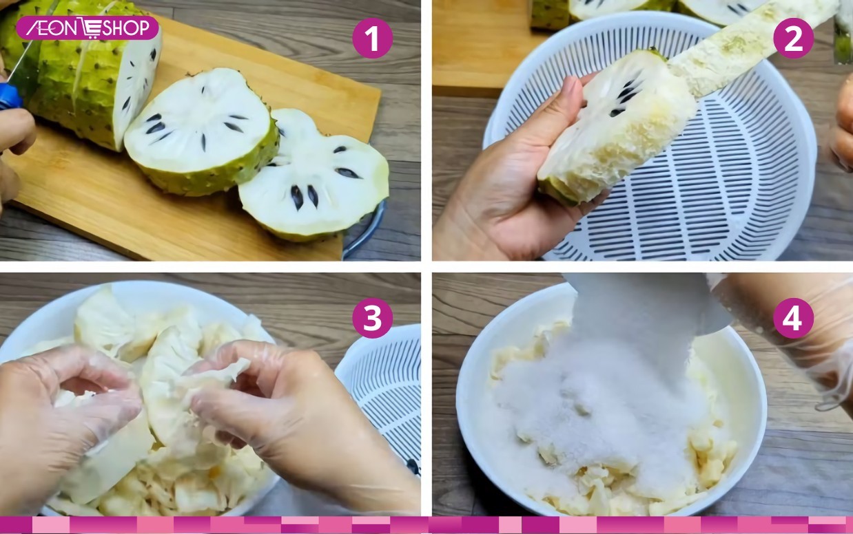 Sơ chế và ướp mãng cầu