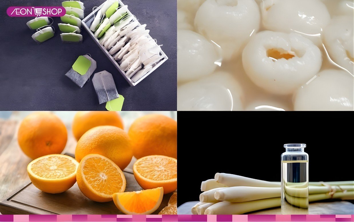 Nguyên liệu làm trà vải cam sả