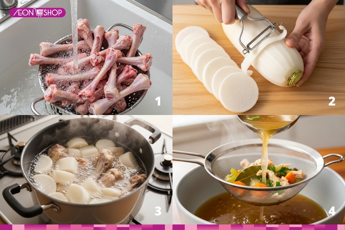 Ninh nước lẩu gà chanh ớt