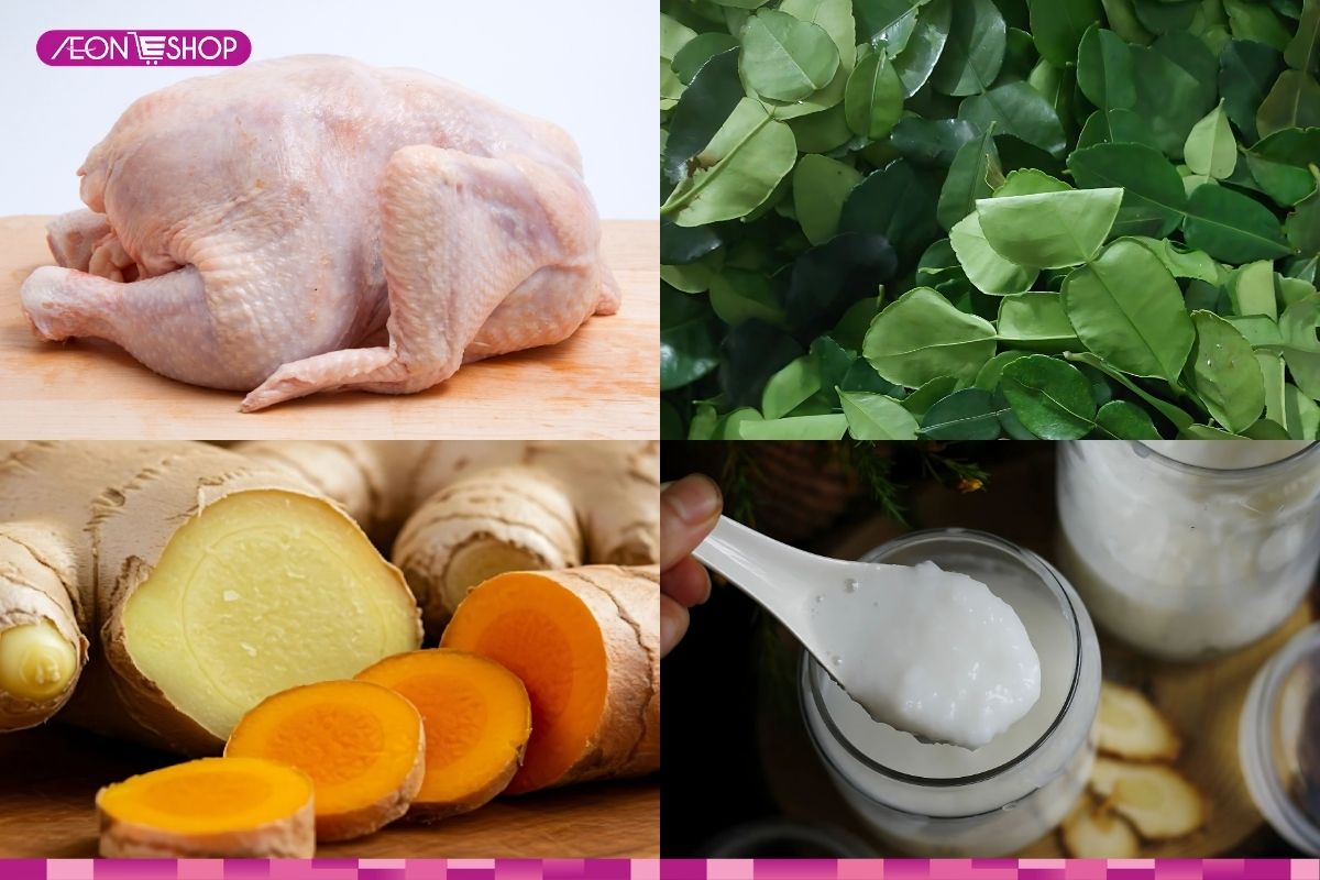 Nguyên liệu nấu lẩu gà lá chúc