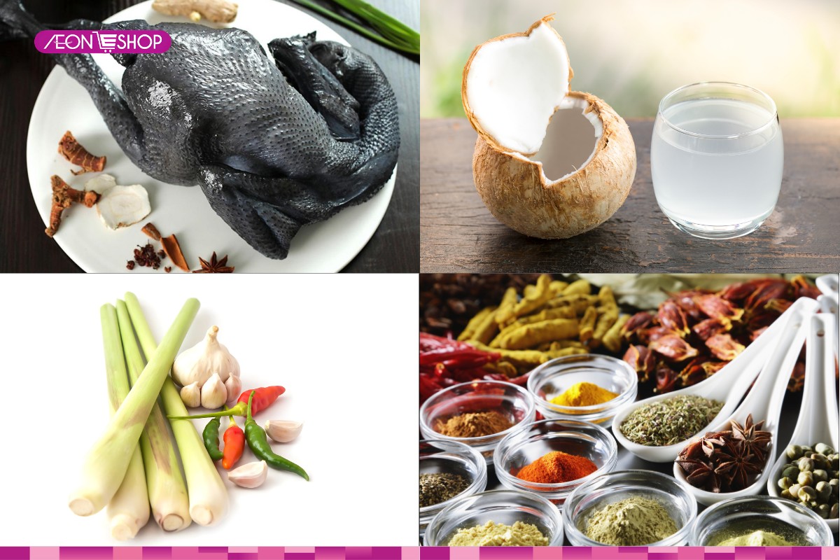 Nguyên liệu nấu lẩu gà đen