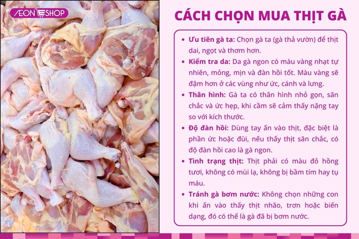Cách chọn thịt gà tươi ngon
