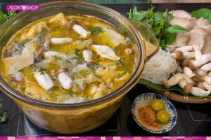 Cách nấu lẩu gà lá quế