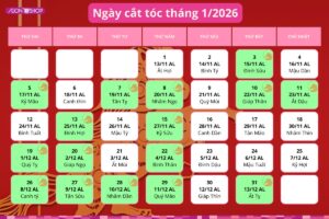 Lịch cắt tóc tháng 1/2026 - Ngày tốt cắt tóc