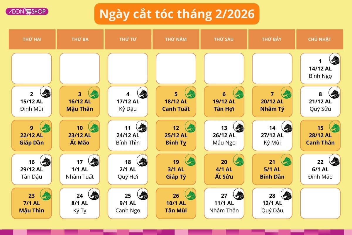Lịch cắt tóc tháng 2/2026: 5 ngày “vàng” cắt tóc đẹp đón Tết, rước lộc vào nhà