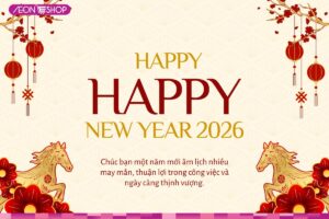 Mẫu thiệp chúc Tết bạn một năm mới nhiều may mắn