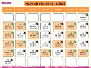 Những ngày cát lành tháng 11/2026 thích hợp cho bạn thay đổi diện mạo với mái tóc mới