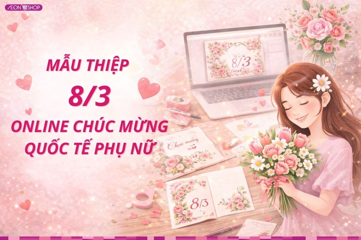 Mẫu thiệp 8/3 online tự làm đẹp, đơn giản mới nhất